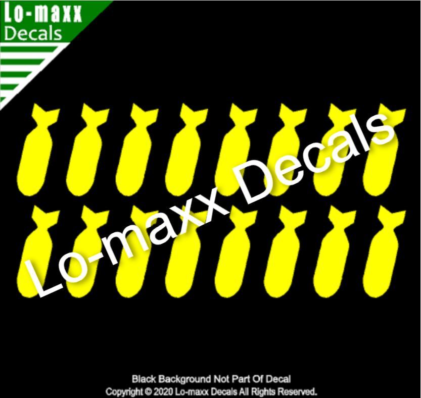Bombs Fighter Bomber Military WW 2 Car Truck High Quality Die Cut Vinyl Decal