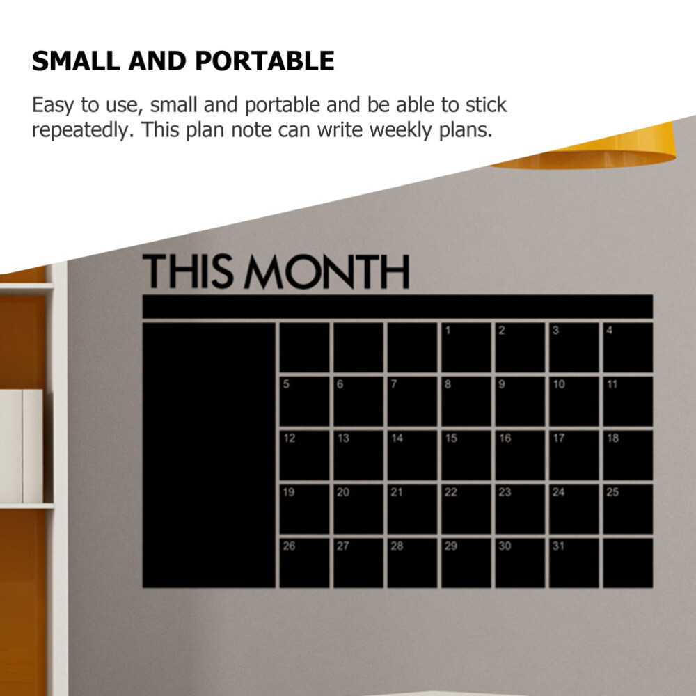 Calendar Blackboard Stickers Office Reusable Wall Planner Erasable Desk