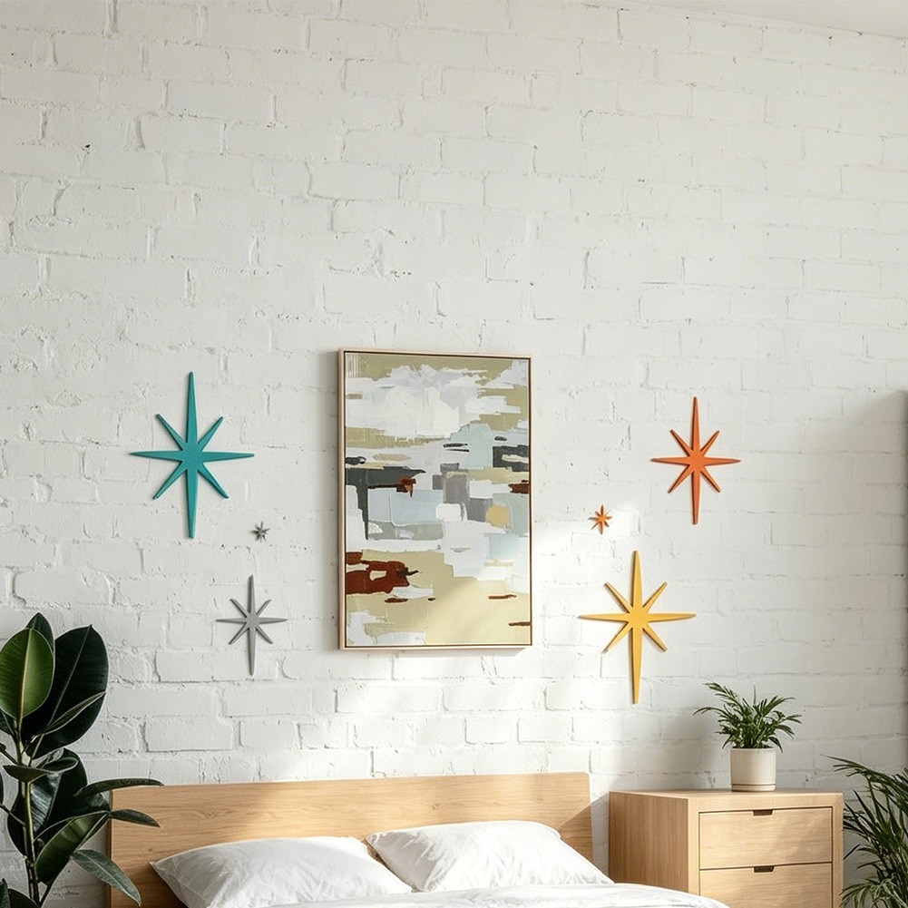 4-Pack Metal Star Silhouette Wall Decor for Garden Patio and For Home Walls