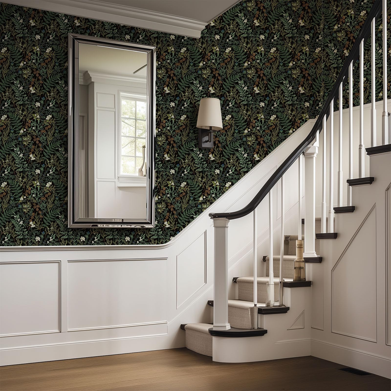 Amiya Black Fern Contact Paper Botanical Forest Wallpaper Peel and Stick Vint…