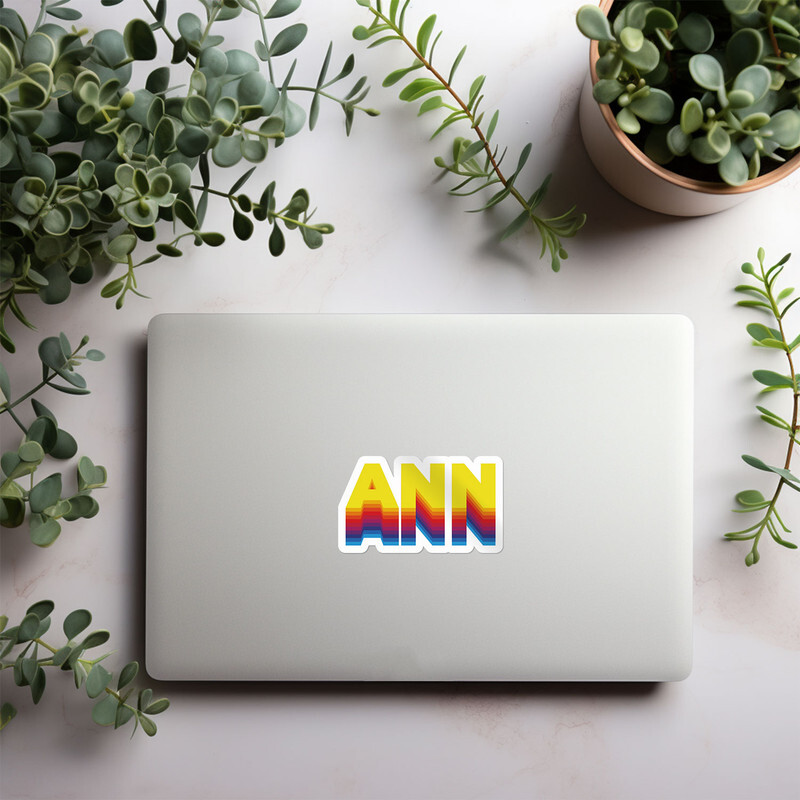 Rainbow Ann Name – Car Bumper Sticker Vinyl Art Decal