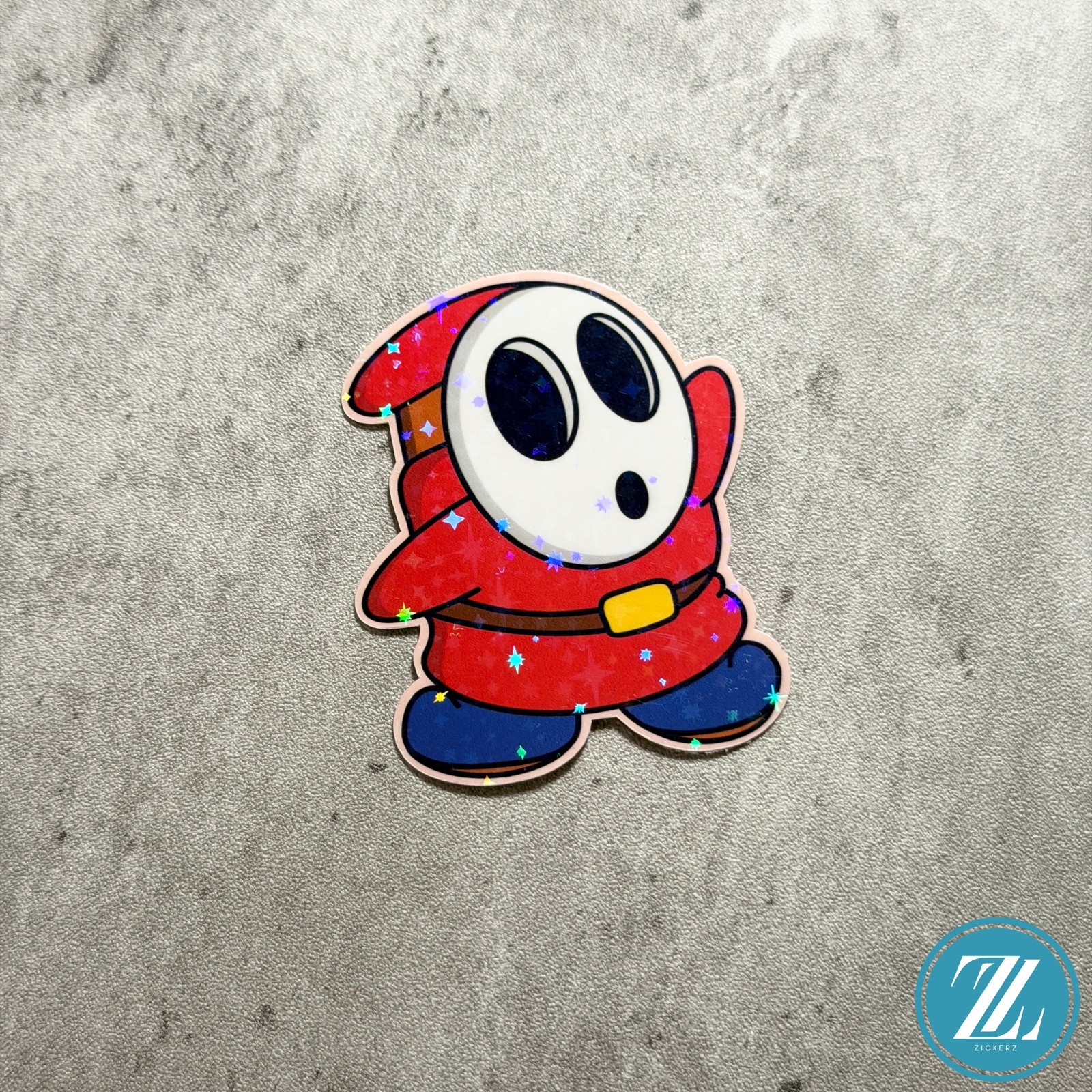 Shy Guy Sticker, Holographic Super Mario Decal