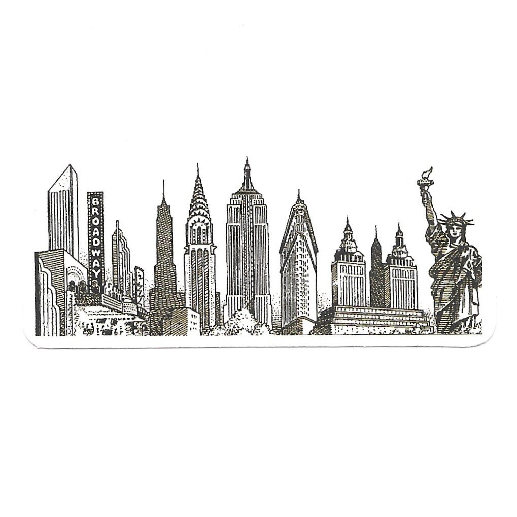 New York City Skyline Sticker Die Cut Vinyl Decal NYC Broadway Travel Sketch