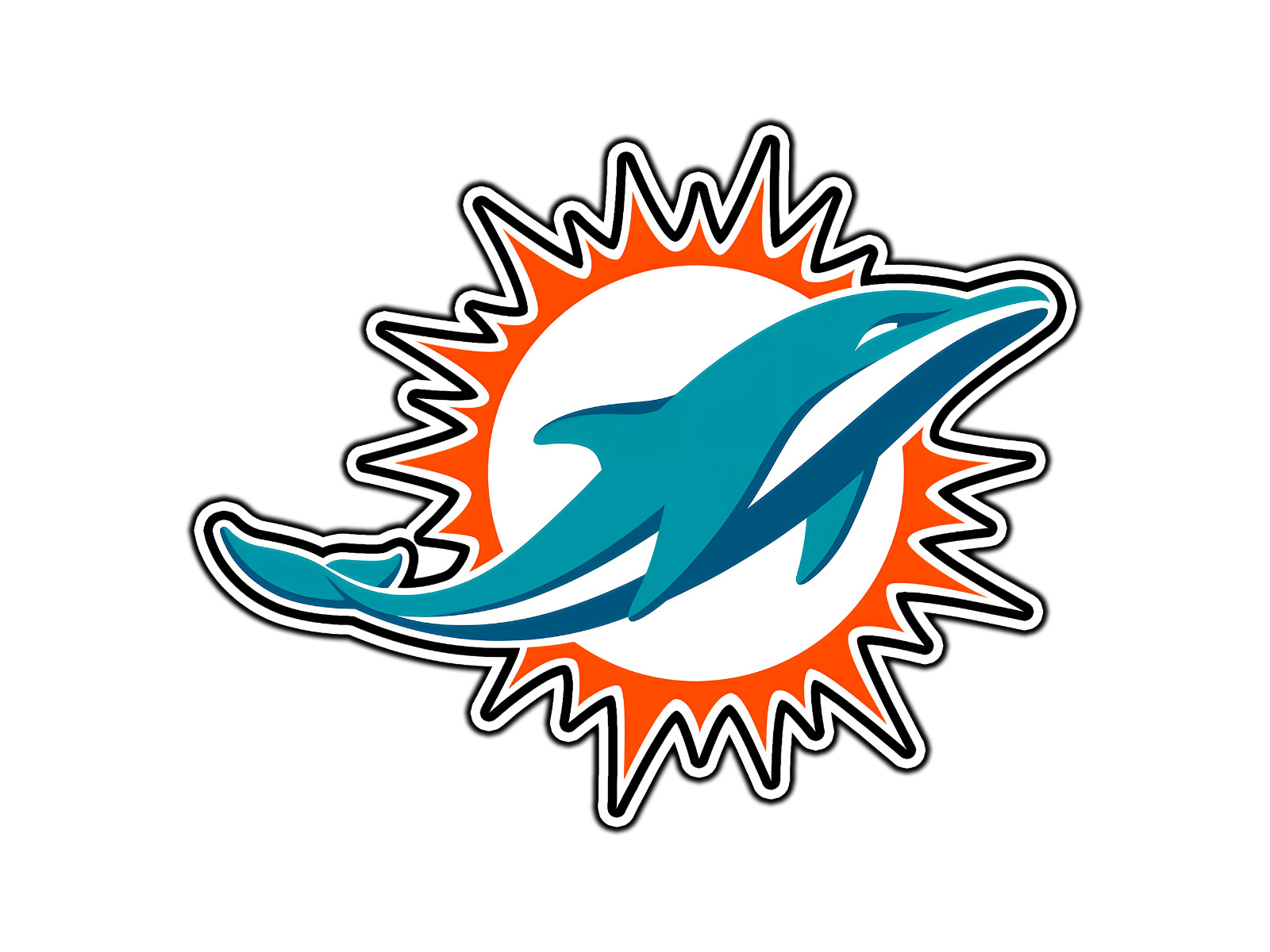 #035 Miami Dolphins Logo NFL Waterproof Vinyl Sticker Decal Die-Cut