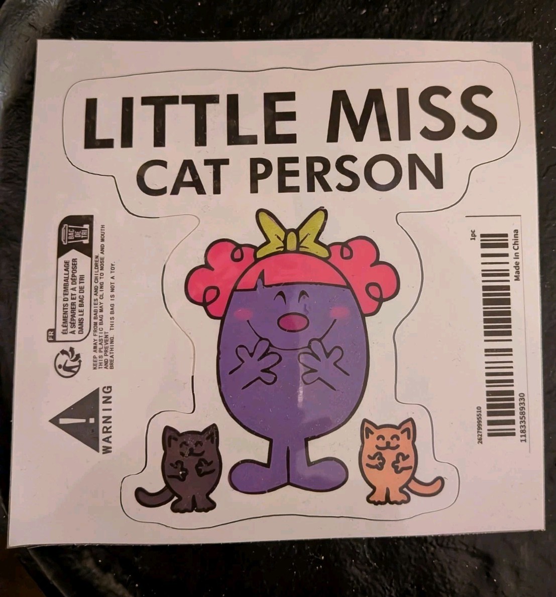 Little Miss Cat Person Vinyl Sticker Brand New