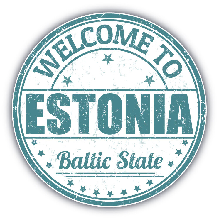 Estonia Grunge Welcome Label Car Bumper Sticker Decal – "SIZES"