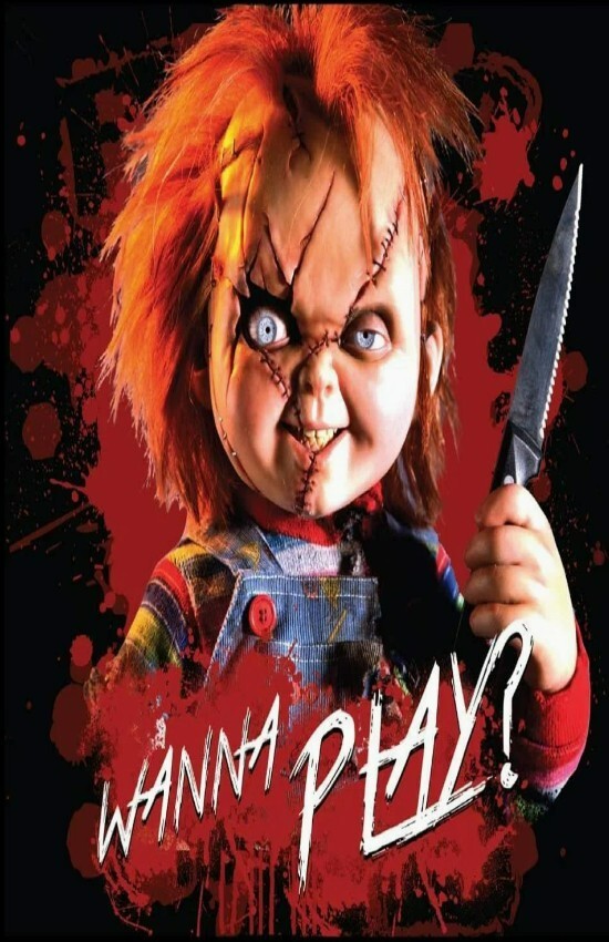 CHUCKY WANNA PLAY? Wall Vinyl Decal Poster Scary Print Removable Adhesive