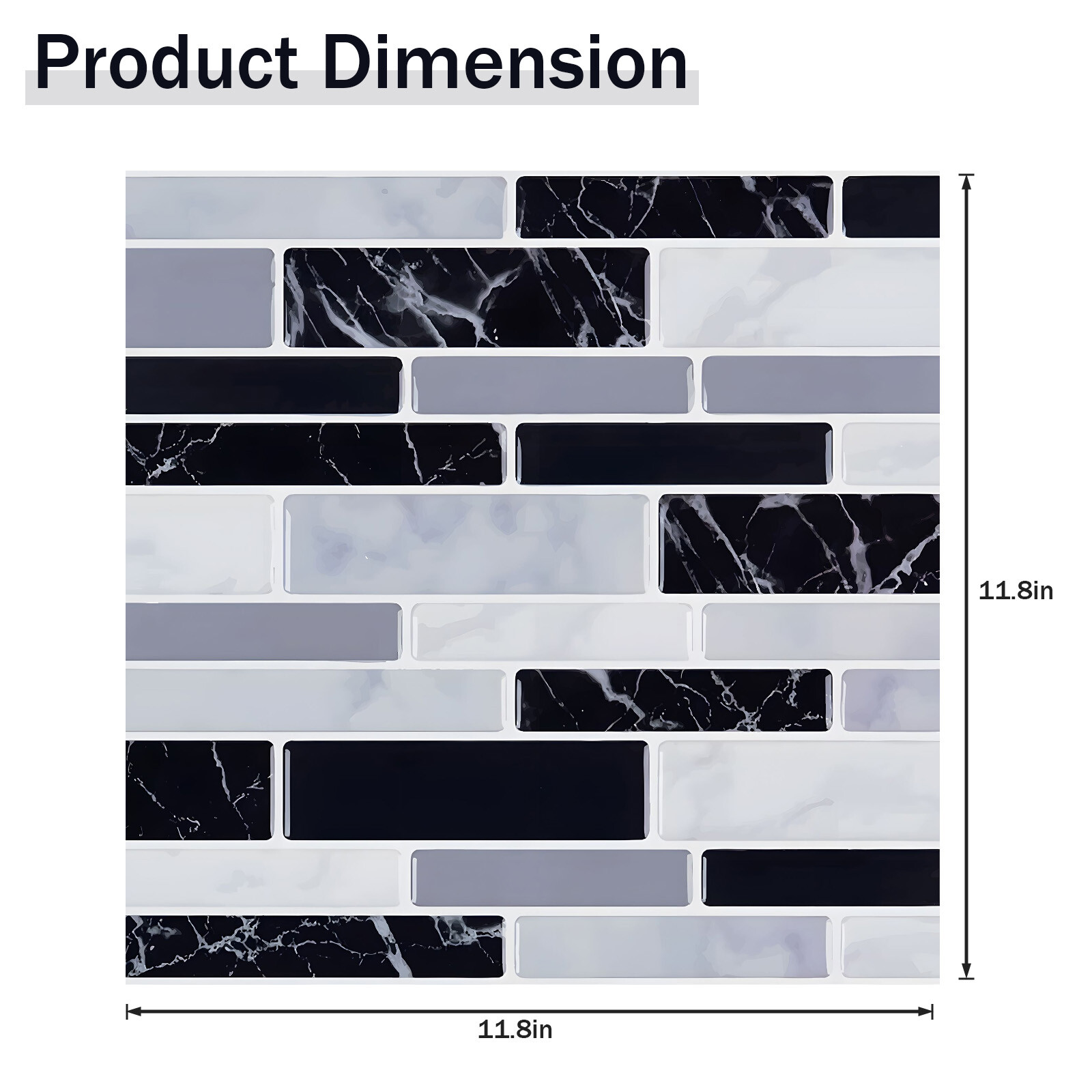 10pcs Wall Panels Self Adhensive Wall Tiles Waterproof Removable for Living Room