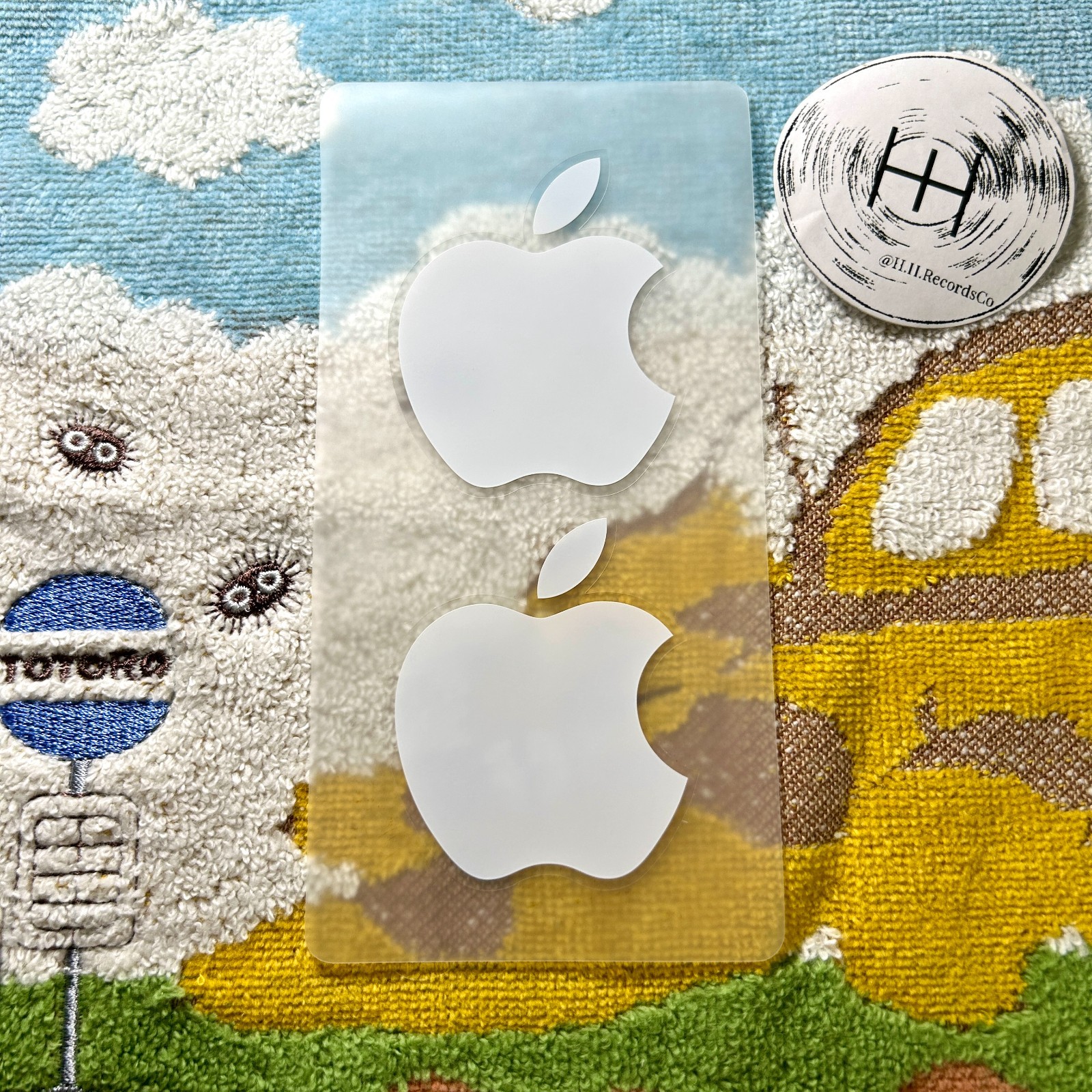 Apple Official Logo Sticker Set of 2 Laptop Decal 2" White OEM Original