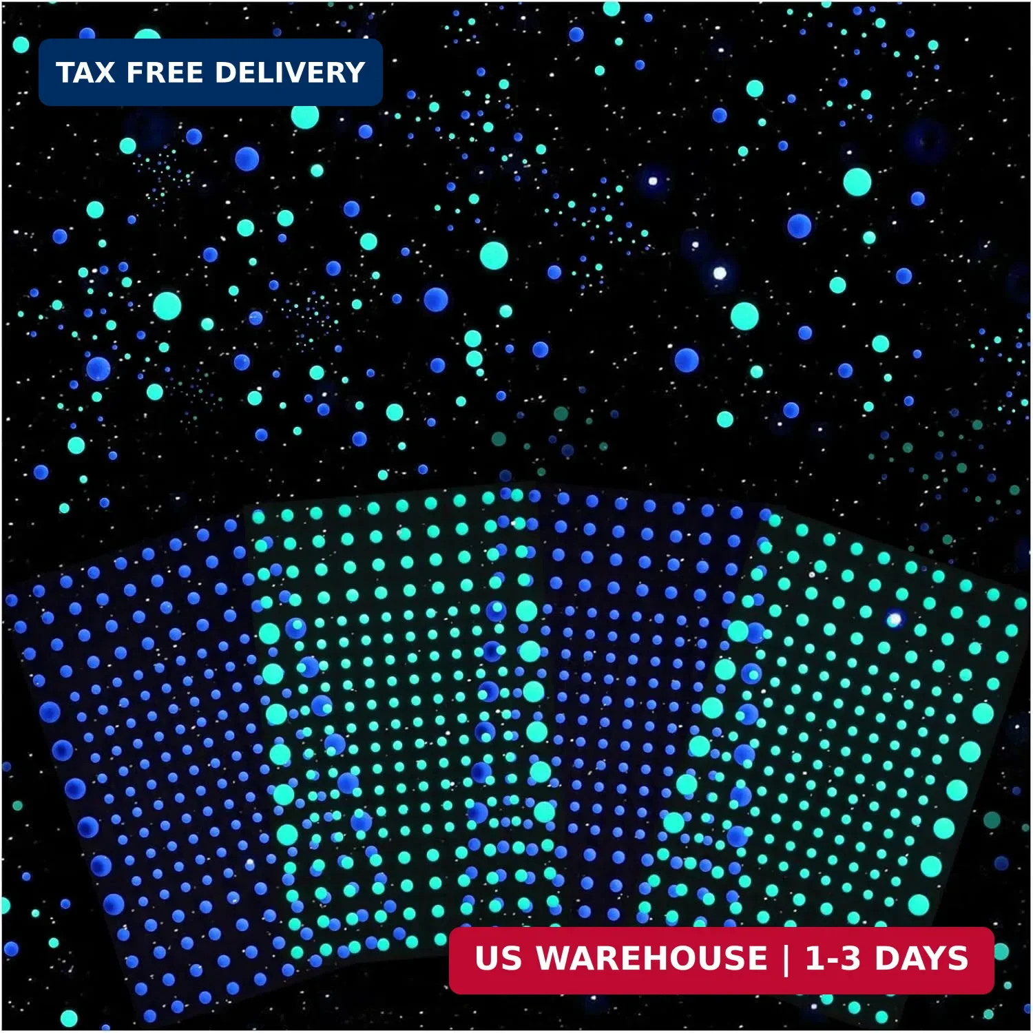 808 Pcs Glow in The Dark Stars for Ceiling, Glowing Stars Wall Decals, 3D Green