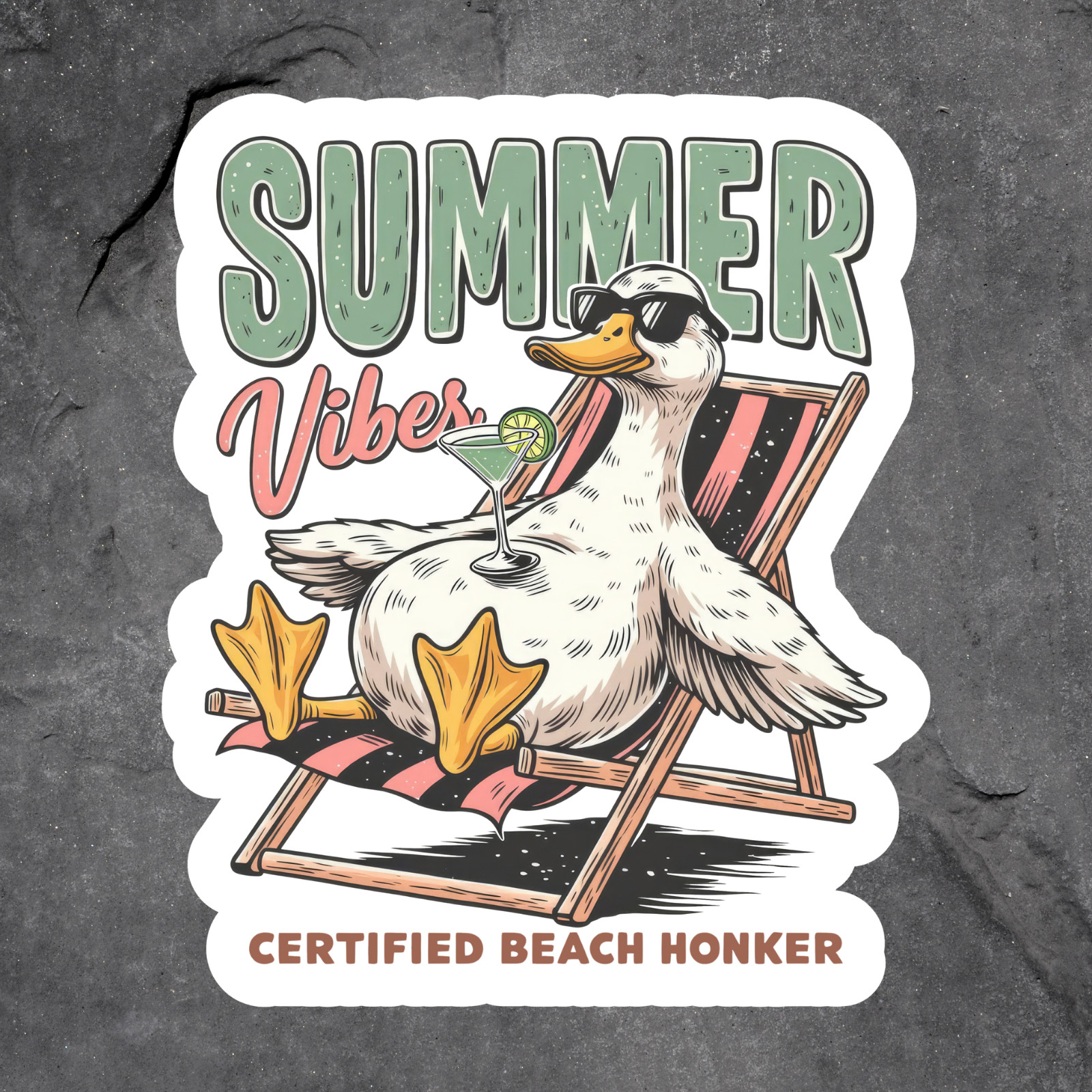 Goose Sticker Vinyl Decal Summer Vibes Certified Beach Honker Funny Vacation