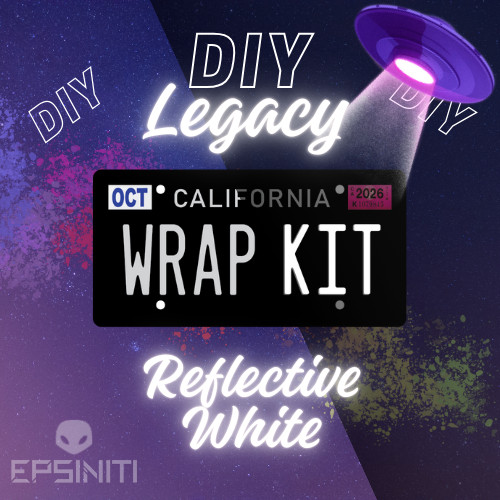 White LEGACY Reflective California Plate Wrap DIY Kit
