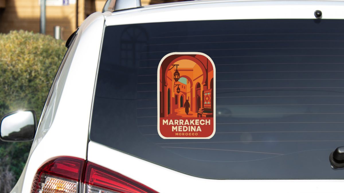 Marrakech Medina Morocco Sticker Decal Vinyl Die-Cut Symbolic Landmark Design