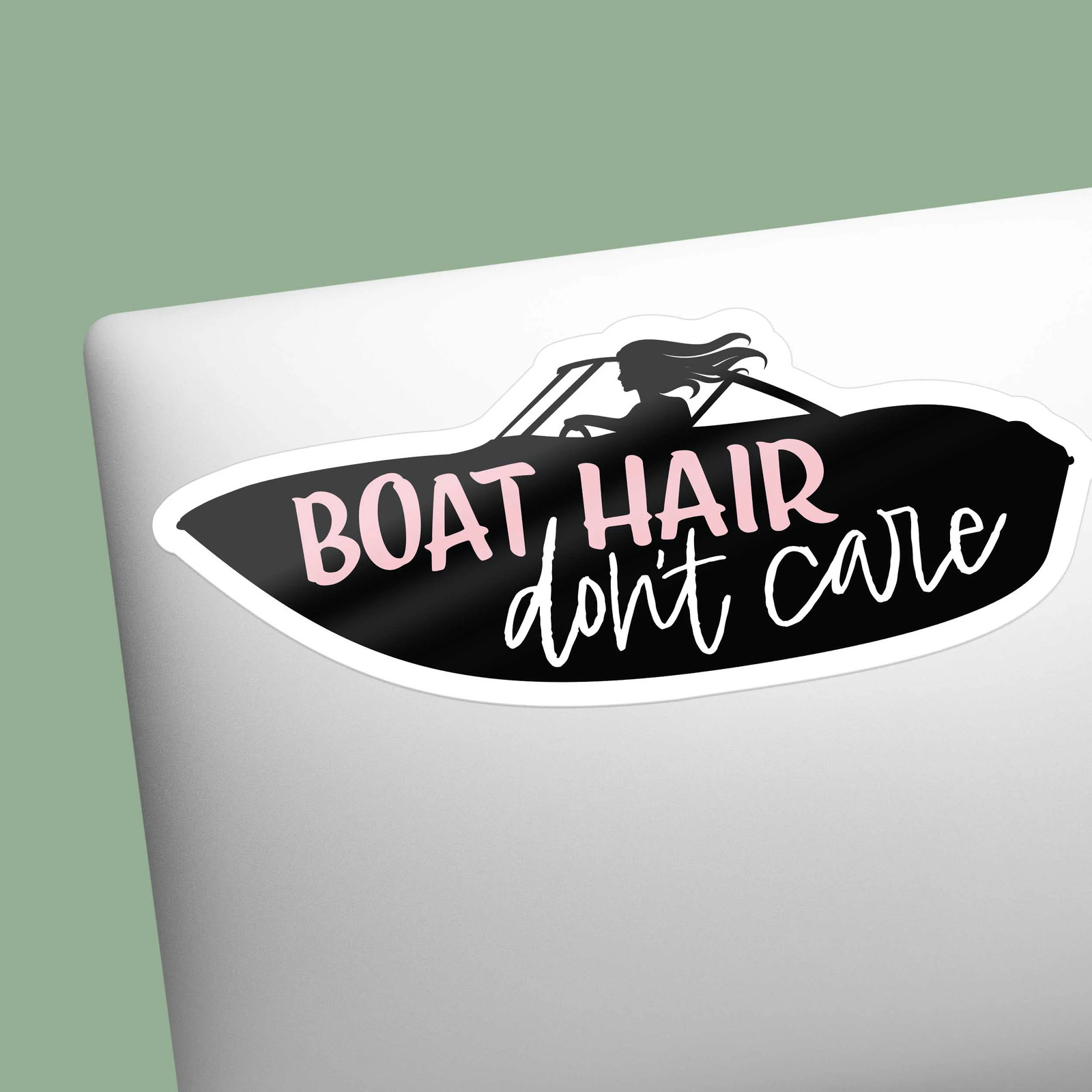 Boat Hair Don't Care Sticker- Funny Decal for Water Bottle & Laptop