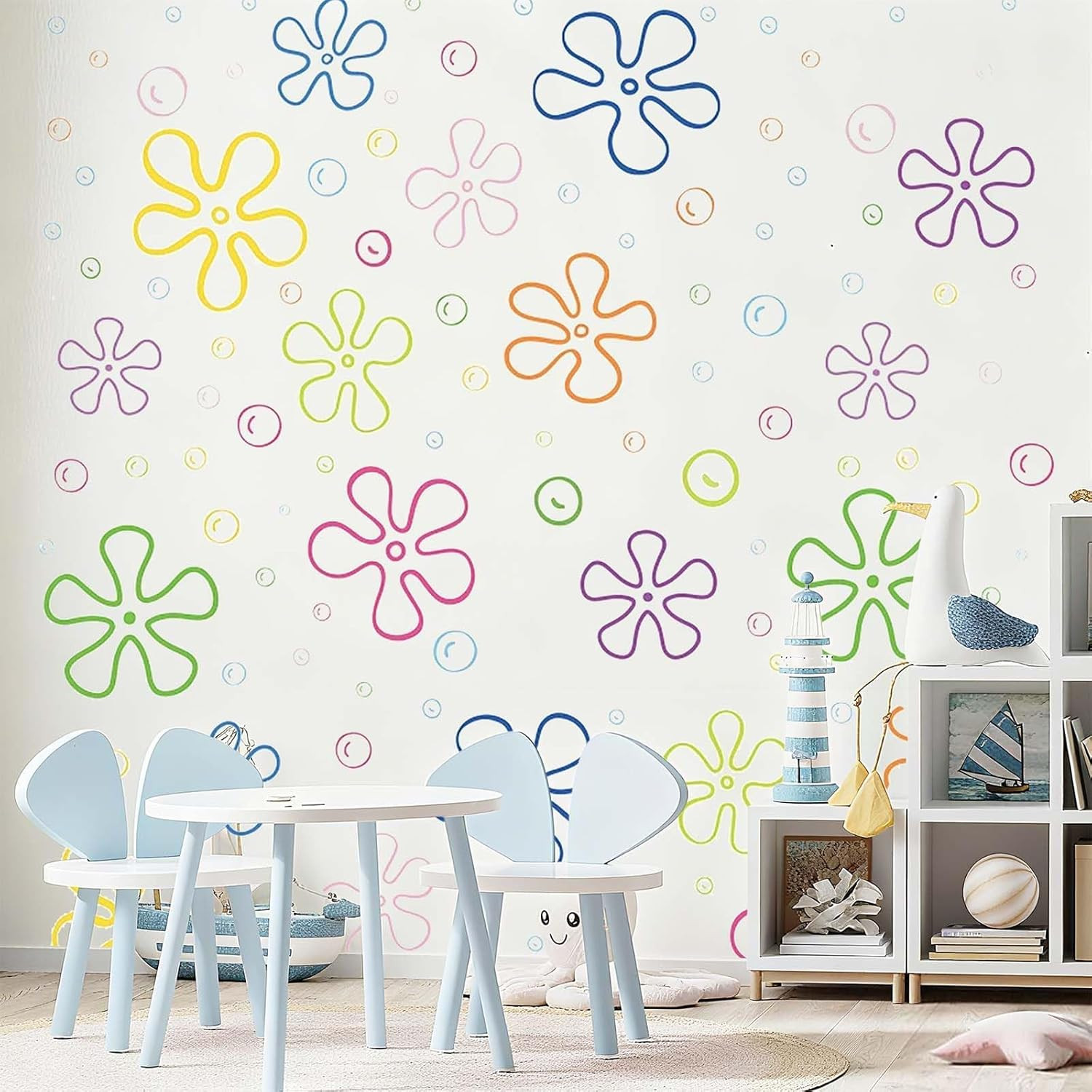 156PCS under the Sea Wall Decals–Removable and Reusable Bubble Decals for Kids R