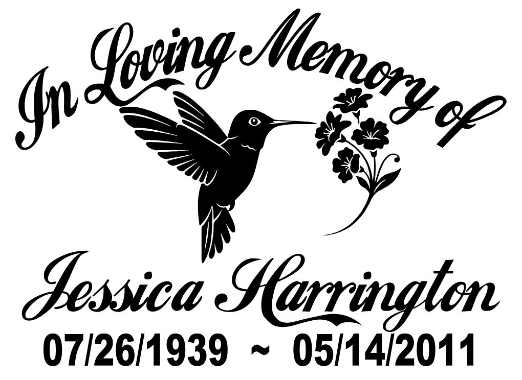 In Loving Memory Decal Hummingbird Flowers Floral Bird Car Window Vinyl Sticker