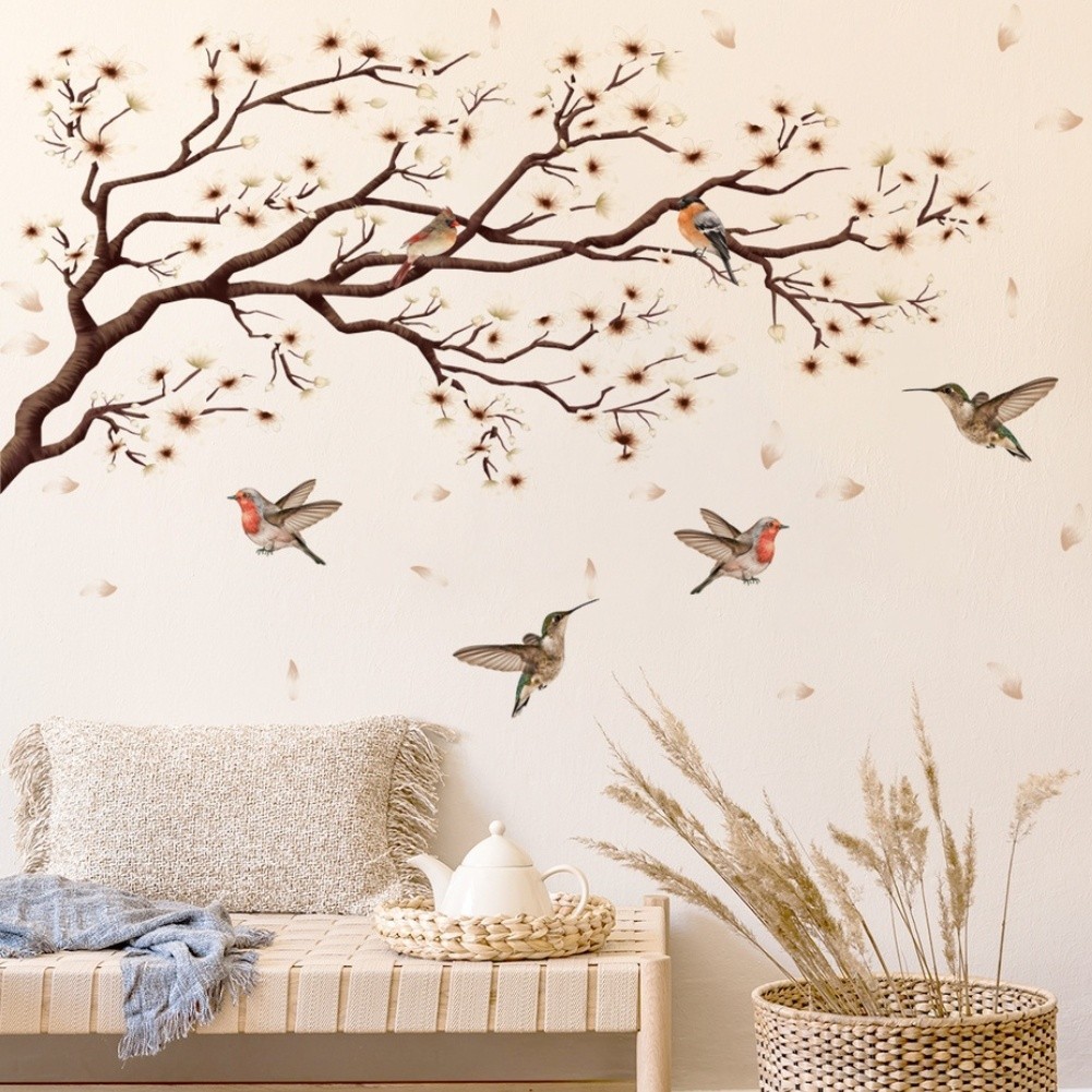 Modern Wall Decor Magnolia Wall Stickers Easy Apply Remove Fade Resistant Colors