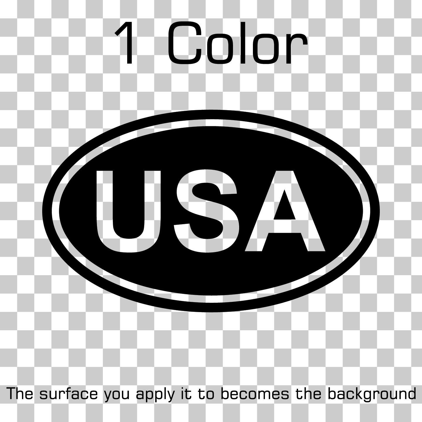 United States of America USA Oval Country Code Vinyl Decal Sticker