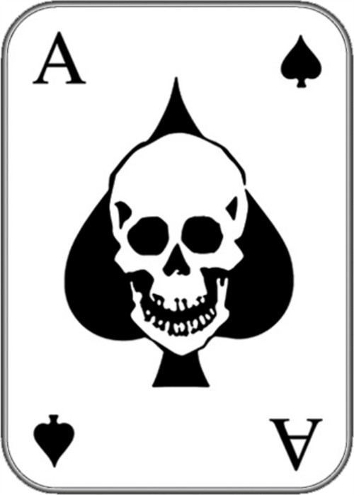 Skull Ace of Spades – Sticker – 3 3/4" x 2 5/8"