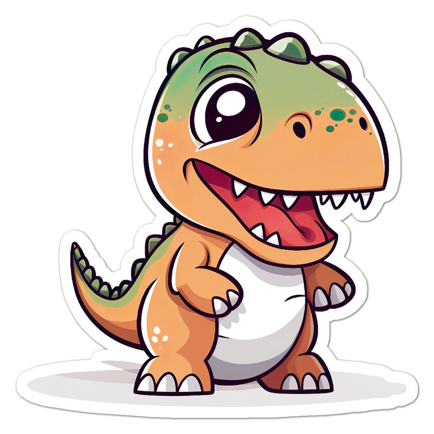 Baby Dinosaur T-Rex, Vinyl Decal Sticker, Indoor Outdoor, 3 Sizes, #9909