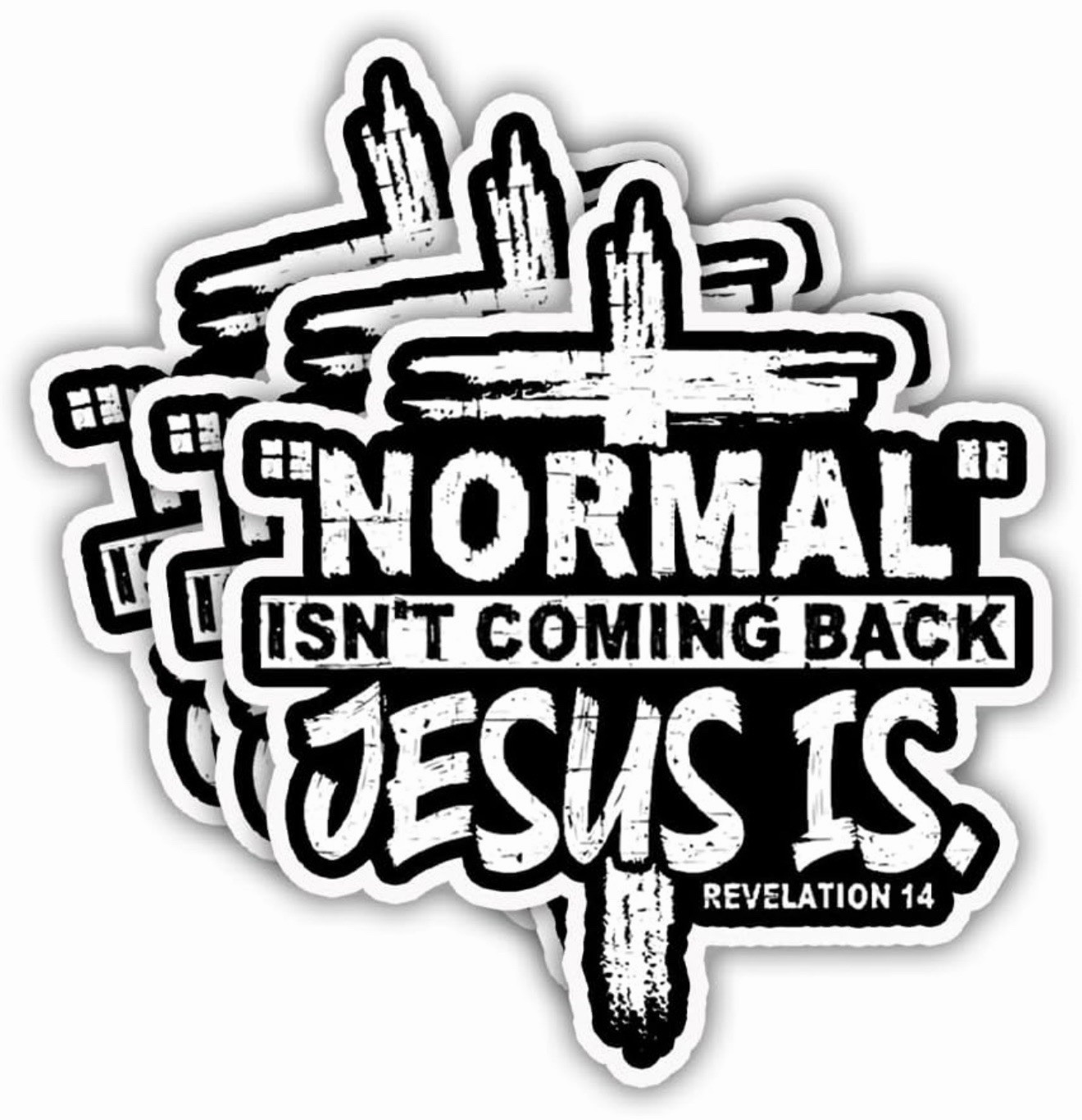 4Pcs, 3.5"x2.5" Normal Isnt Coming Back Jesus is Sticker, Waterproof Vinyl Decal