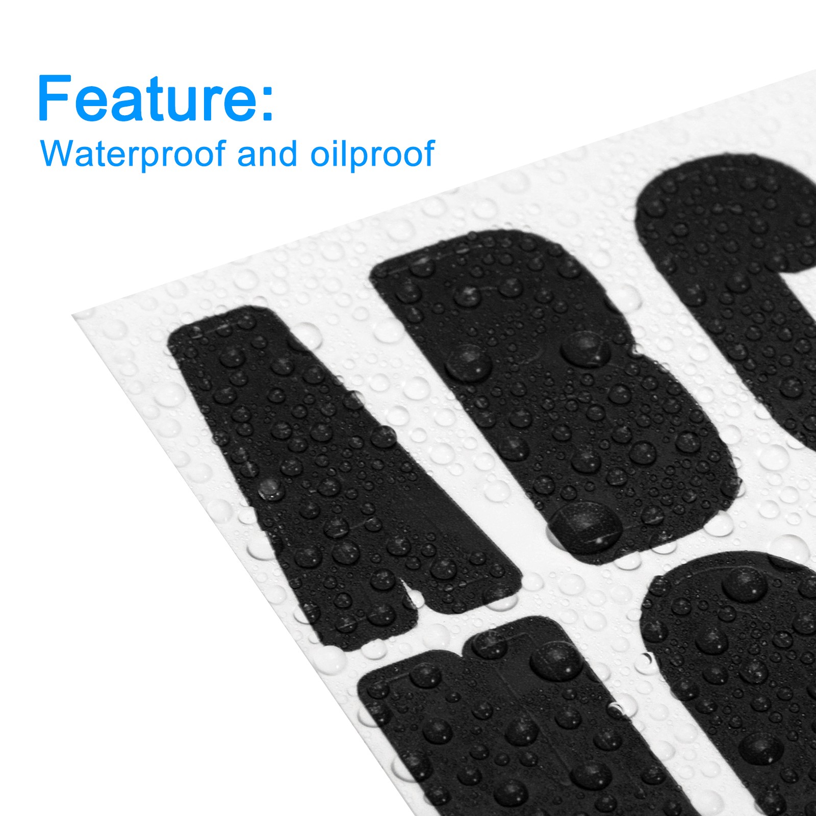 4 Sheets Letter Stickers Vinyl Letters for Indoor/Outside Sticker Decal Black