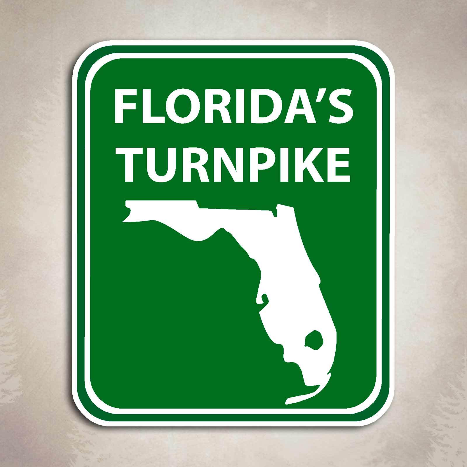 Florida Turnpike Highway Sign Decal Sunshine State Toll Everglades Sticker