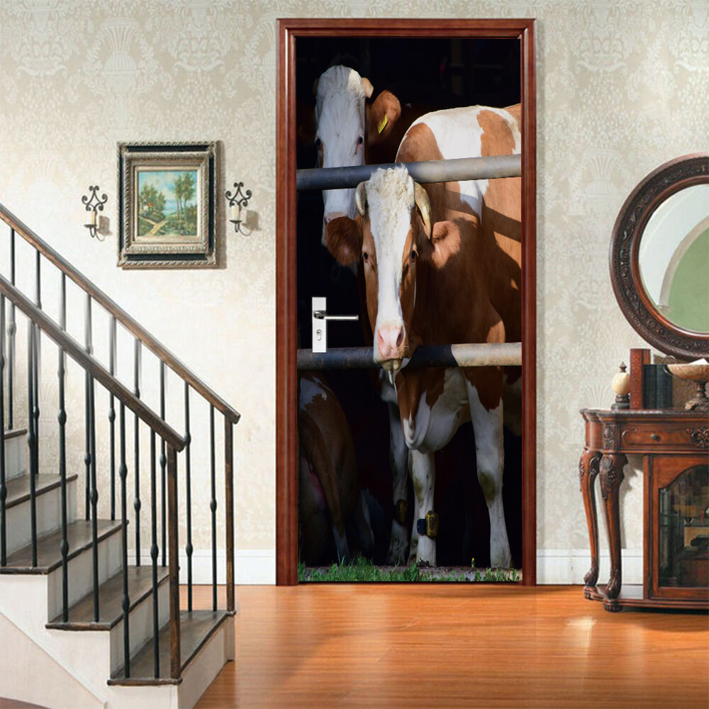 13pcs Self Adhesive Animal Vintage Arch Door Sticker Wall Murals Wallpaper