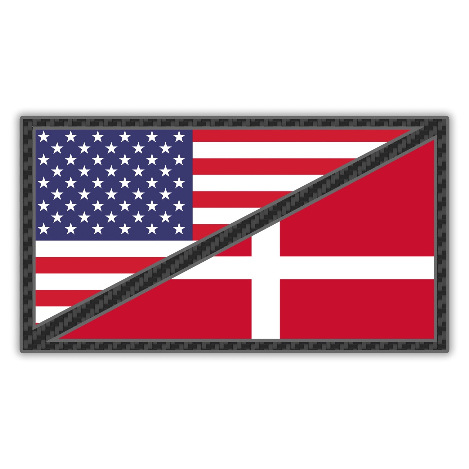 USA and Denmark Flags Sticker American Danish Flag US Car Bumper Decal