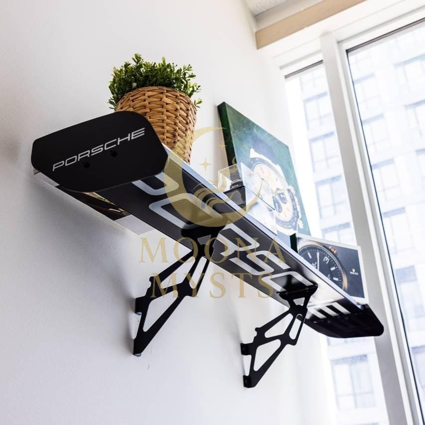 GT3RS Car Wall Shelf Car Spoiler Style Rear Wing Shelf – Automotive Home Decor