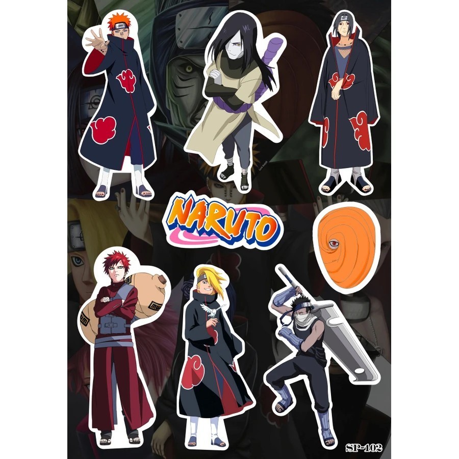 Naruto Sticker Pack Pain Nagato Orochimaru Itachi Uchiha Gaara Deidara Zabuza