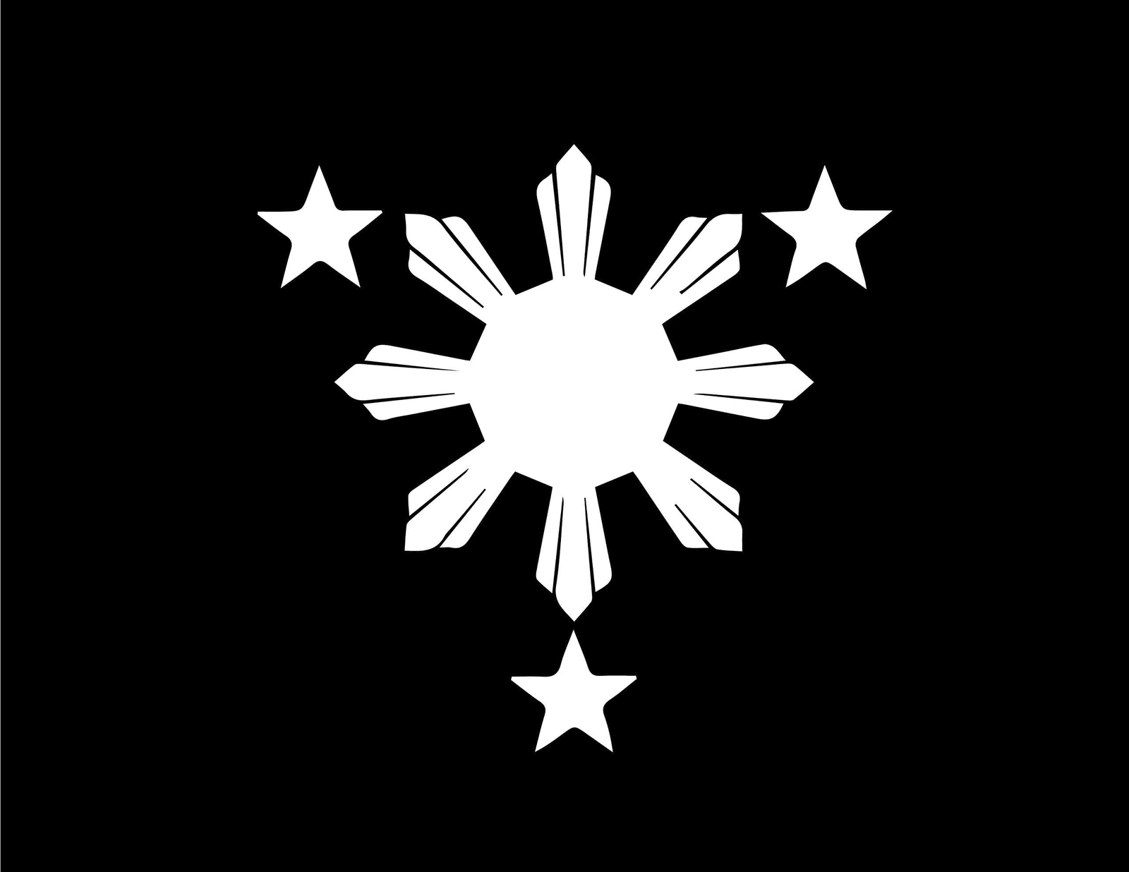Philippines Flag 1 Sun and 3 Stars Logo. Filipino Decal/sticker for Car