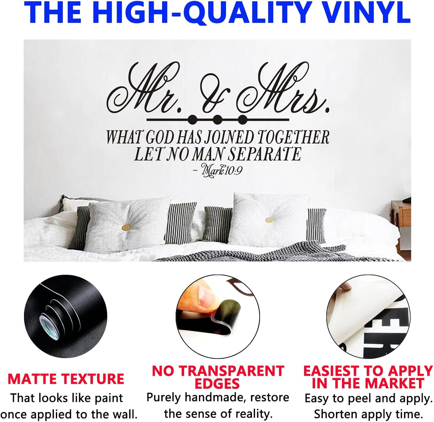 Wall Decals for Bedroom, Wall Stickers for Bedroom, (Easy to Apply), Vinyl Wall