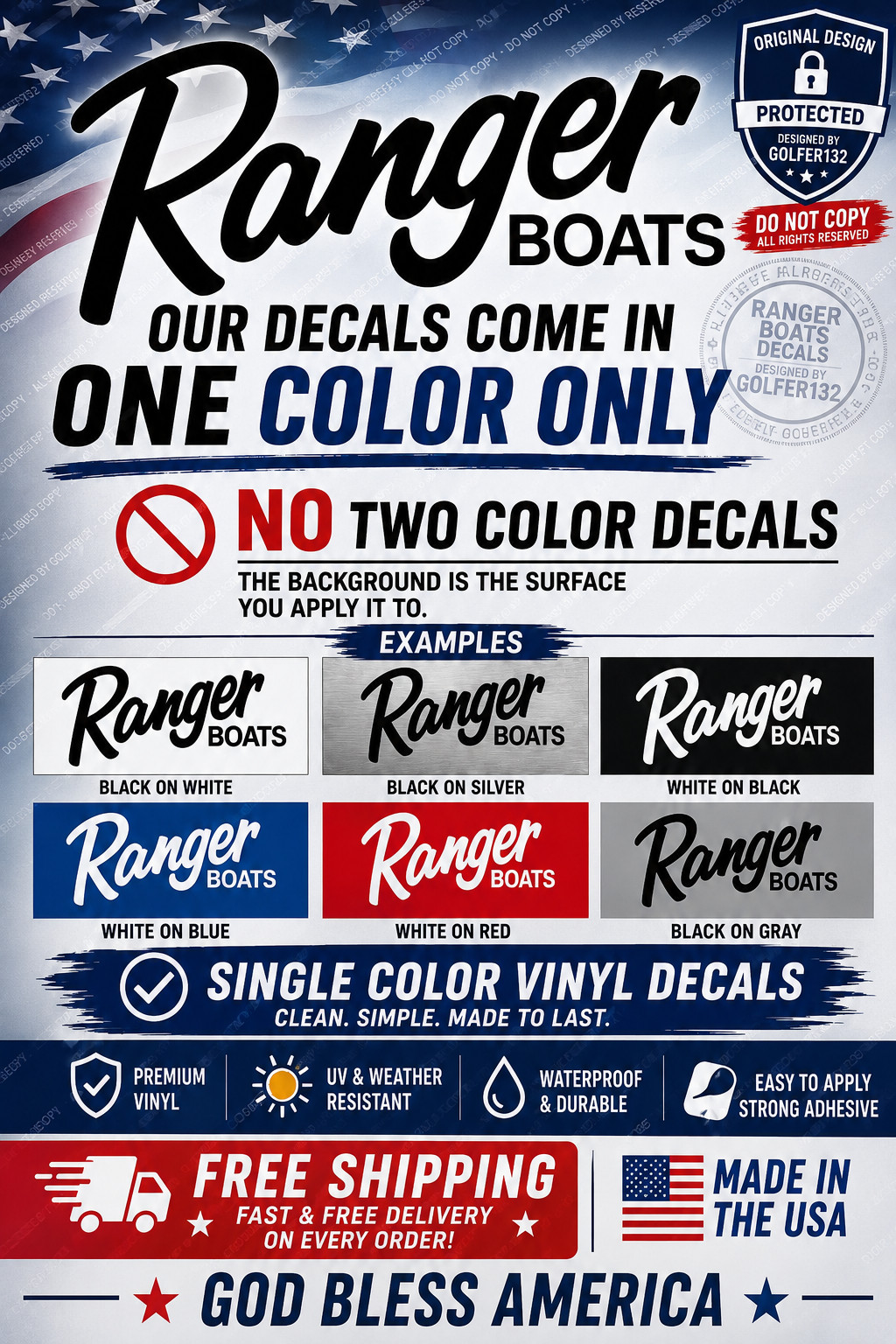 Ranger Boat Sticker Fishing Boat Pontoons Decal Die Cut – All Colors Any Size