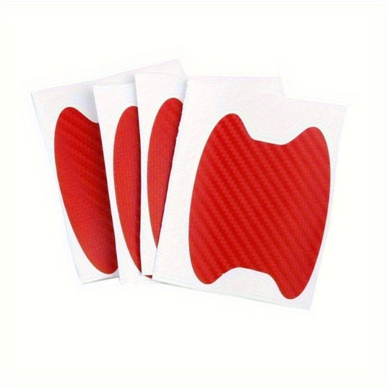 Black White Carbon Fiber Door Sticker（16PCS）- 4 Blue + 4 Red + 4 Black + 4 White