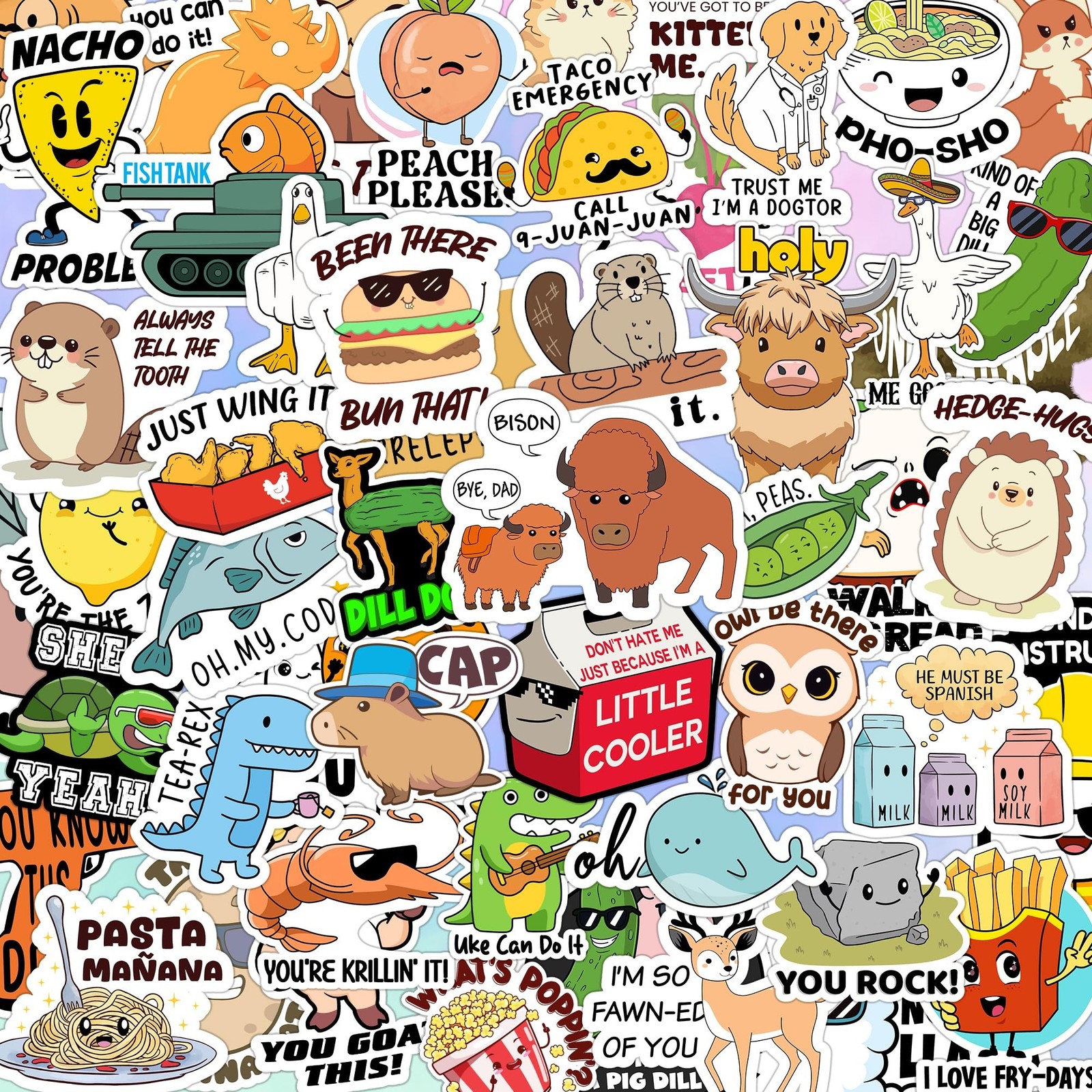 123 PCS Funny Pun Stickers for Adults, Hilarious Punny Gift for Laptop, Water…