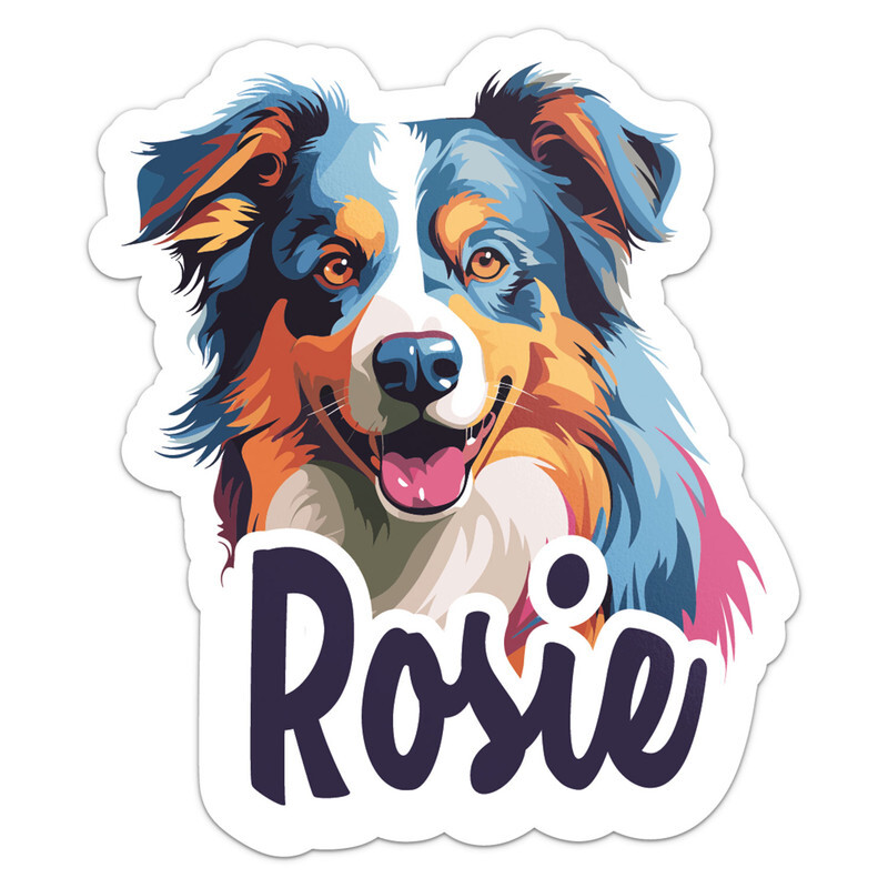 Australian Shepherd Dog Rosie Name Car Bumper Sticker Waterproof Vinyl Decal