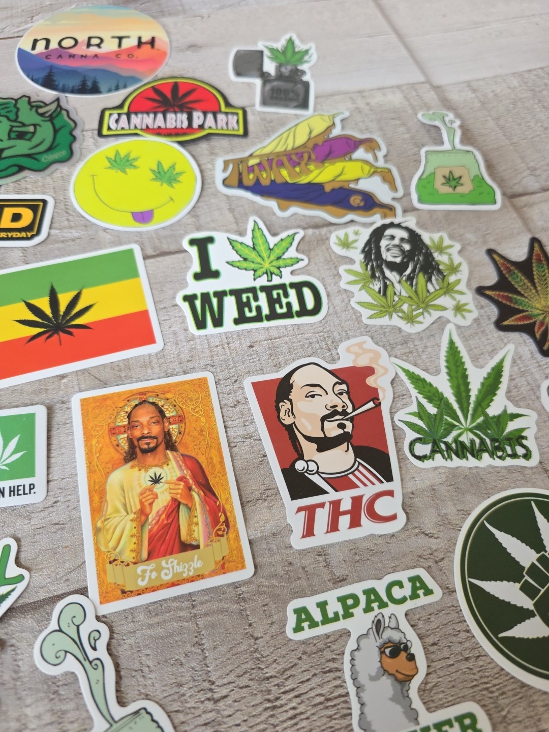 (65) Marijuana Theme Stickers Decals Cannabis Weed Humor