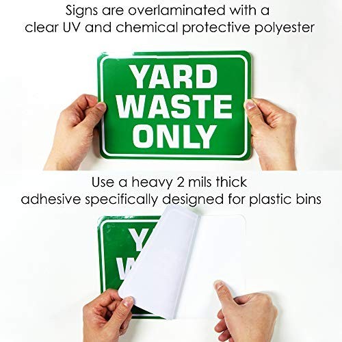 4 Pack Yard Waster Only Sticker Signs Self Adhesive Vinyl Yard Waste Decals