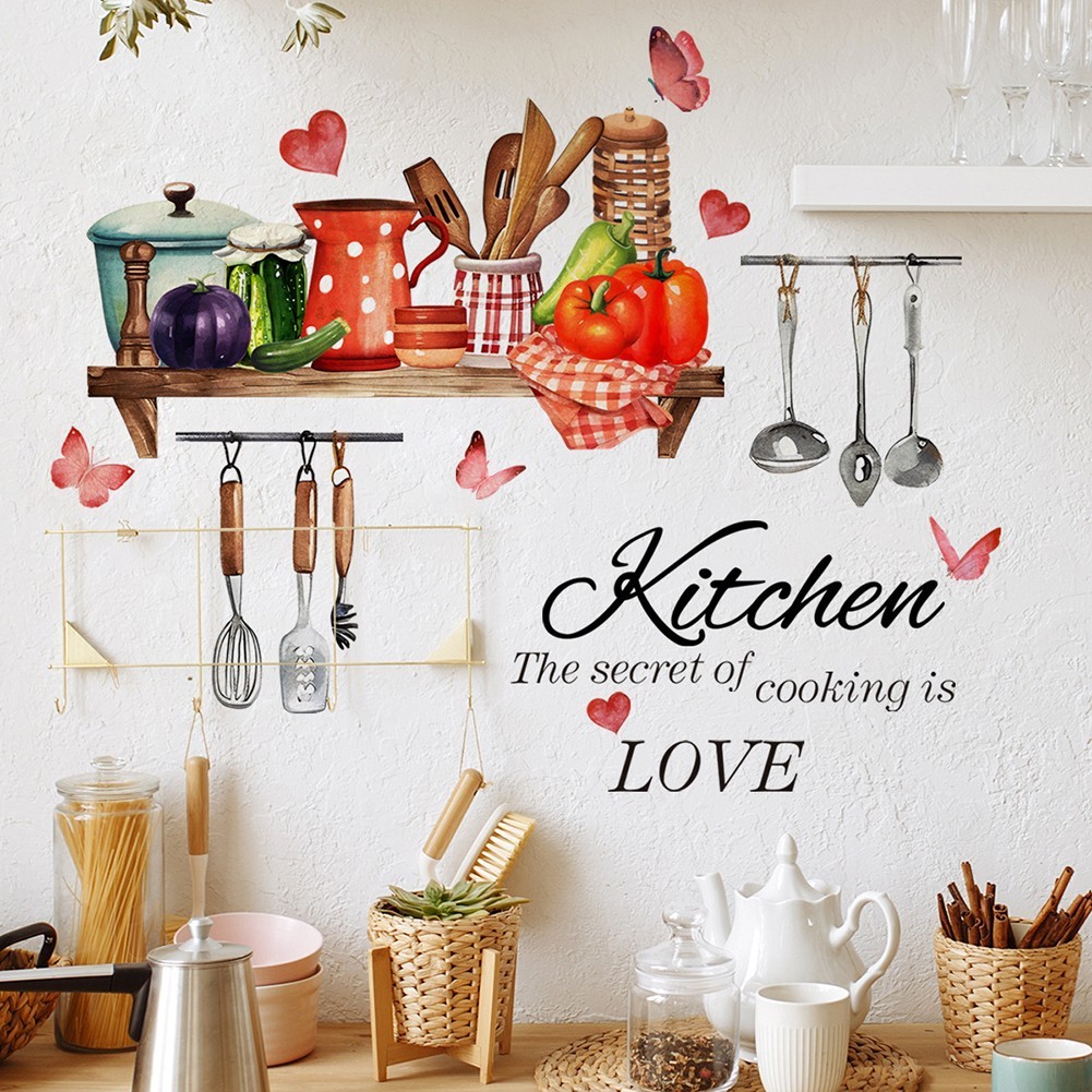 Quick and Easy Kitchen Transformation with Cook Utensils Wall Stickers