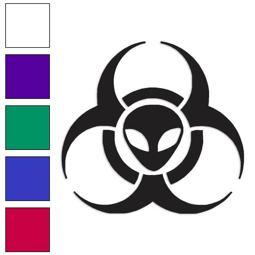 Alien Biohazard, Vinyl Decal Sticker, Multiple Colors & Sizes #8