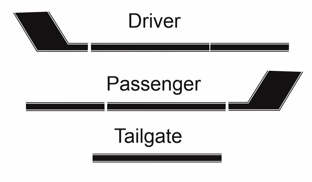 Angled Hockey Tailgate 3M Vinyl Sticker Graphic Decal Stripe 2017 Ram 1500 Quad