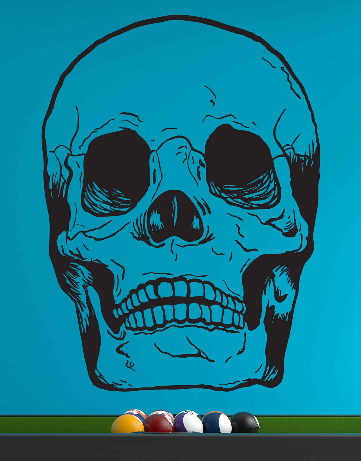 Stickerbrand Wall Decal Big Skeleton Skull Head Bones #127