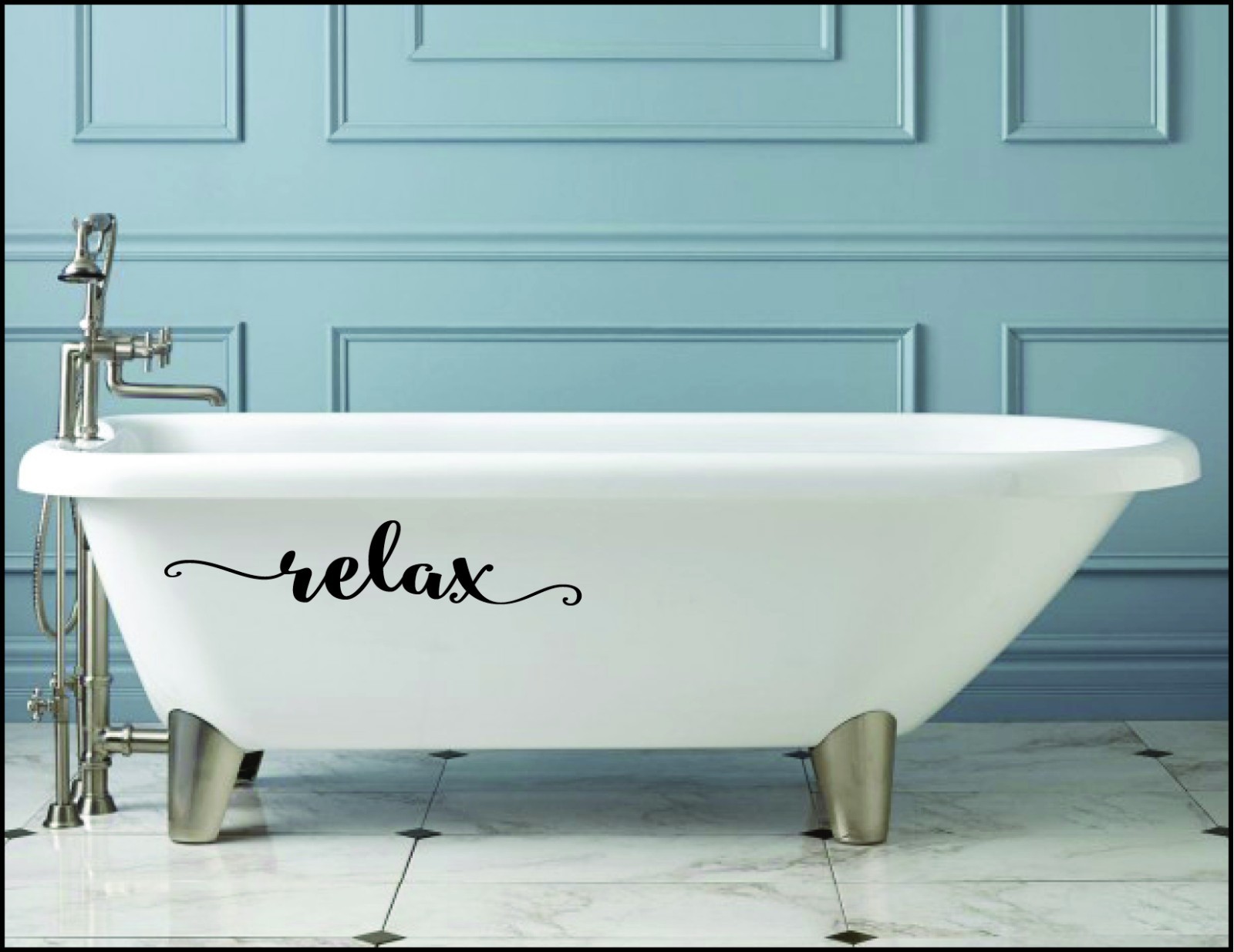 RELAX – vinyl wall decal sticker bathroom decor tub sink mirror – Free Shipping