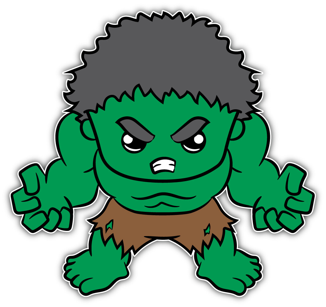 Avengers Hulk Cartoon Sticker Bumper Decal – "SIZES"