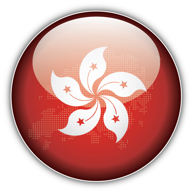 Hong Kong Flag Glossy Label Car Bumper Sticker Decal