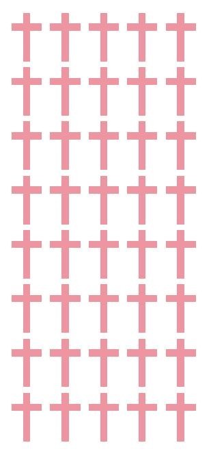 1" Pink Cross Stickers Envelope Seals Religious Church School arts Crafts