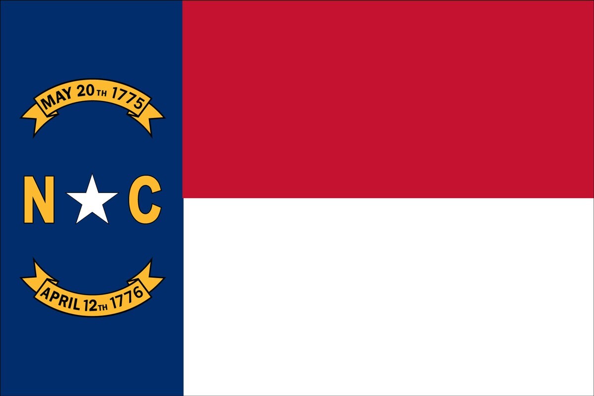 North Carolina state flag sticker weatherproof bumper vinyl decal