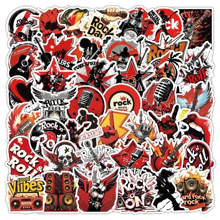 300pcs Rock Band Logo Stickers Decal Lot Punk Vinyl Music Heavy Metal Laptop USA