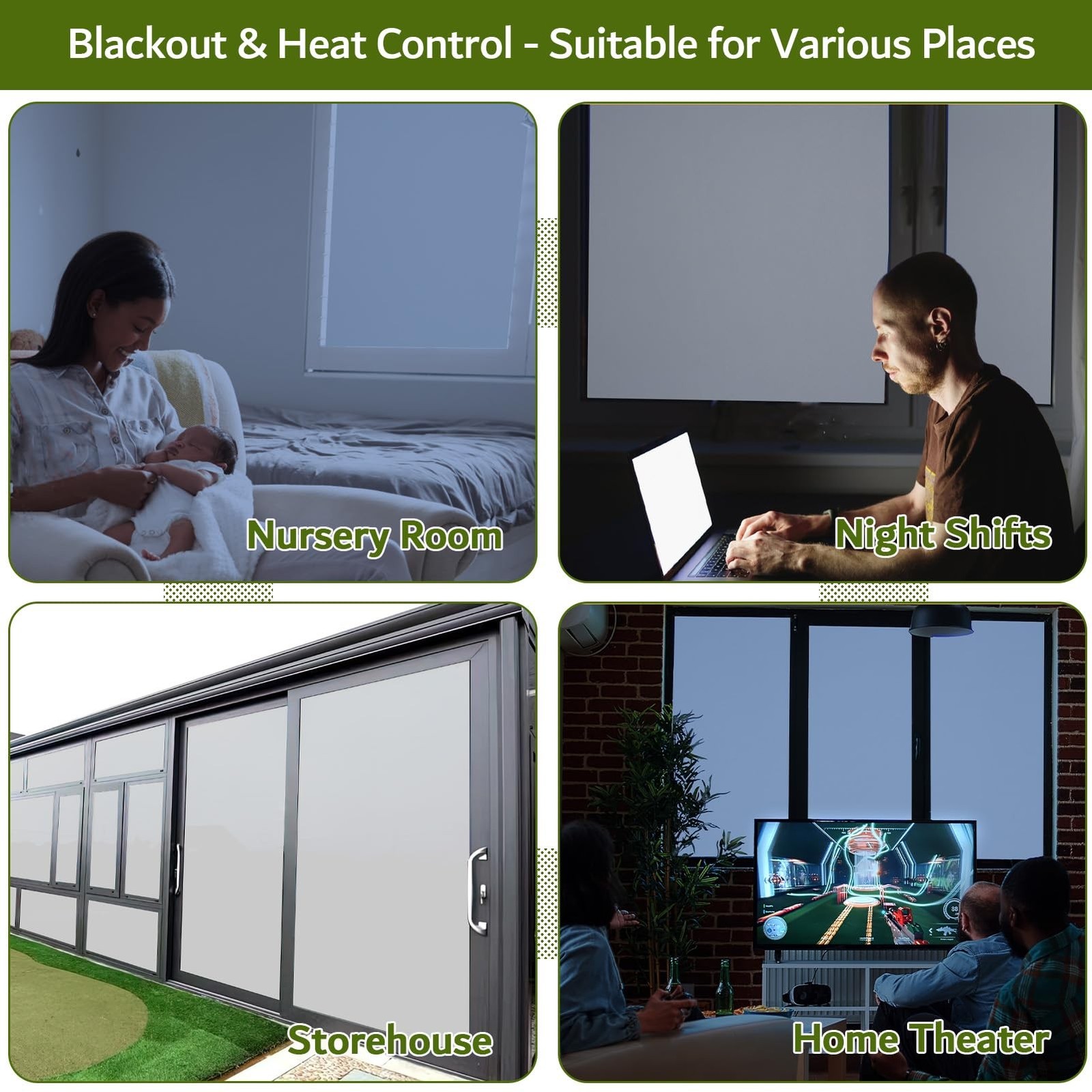 VELIMAX White Blackout Window Film, 100% Light Blocking Window Cover, Opaque …